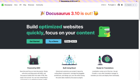 Docusaurus 공식 사이트