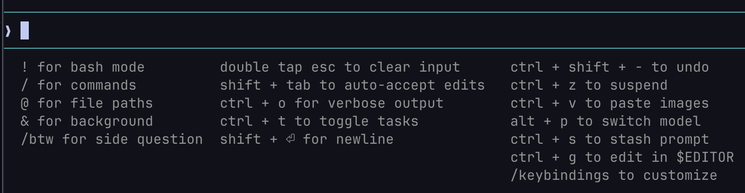 Claude Code 단축키 도움말